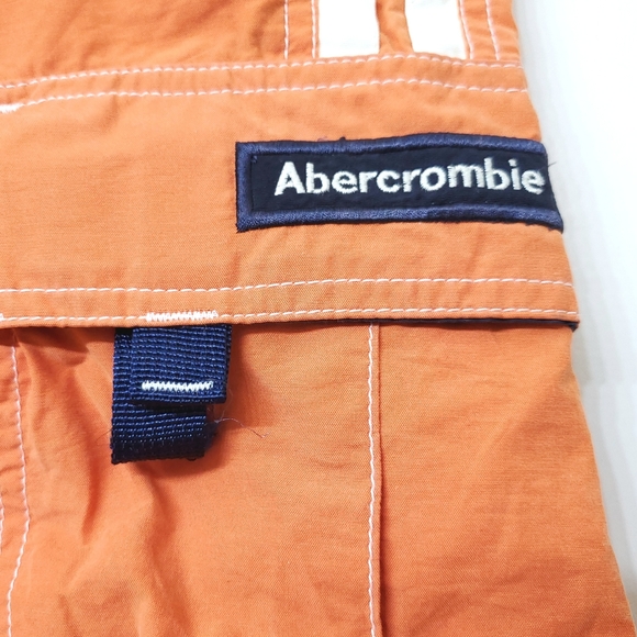 Abercrombie & Fitch VTG Board Shorts Men's Size Medium Cargo Orange - Picture 4 of 6